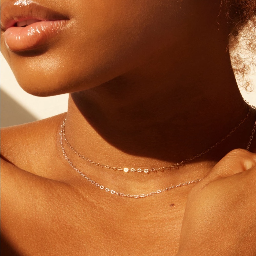 Catbird | Tiny Hearts choker, Silver
